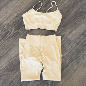Cream Activewear Set